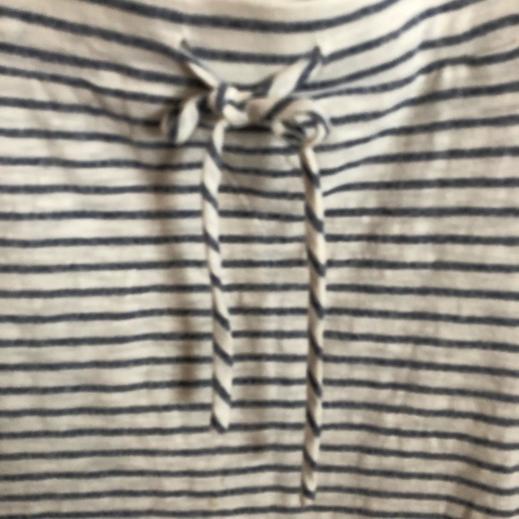 Ovi Cotton Knit Striped Skirt Drawstring Waist Size L Summer Casual Stretch - Picture 2 of 3